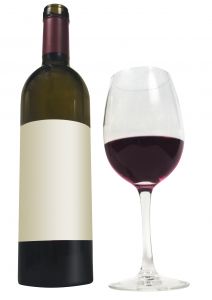 wine bottle and glass